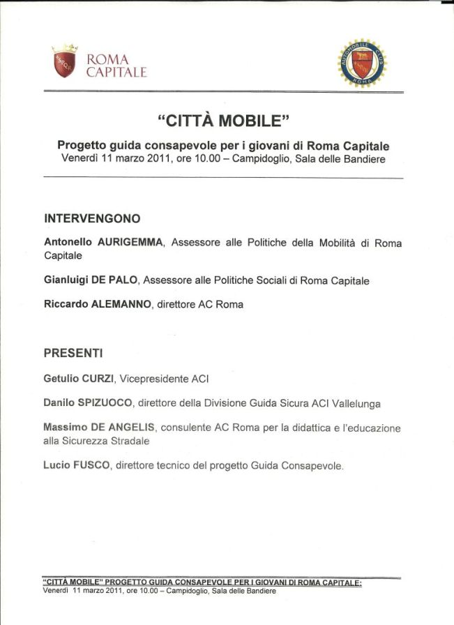 Progetto Citt Mobile - un corso di guida sicura per i giovani